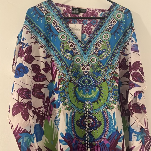 #Kaftan-one size fit most multicolored, beautiful laser, print for vacation - Picture 6 of 17